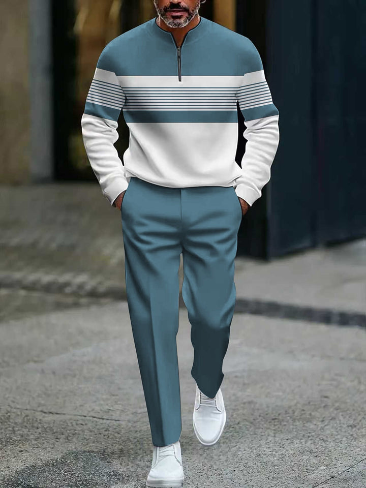 Graphic Print Pullover and Pants Set