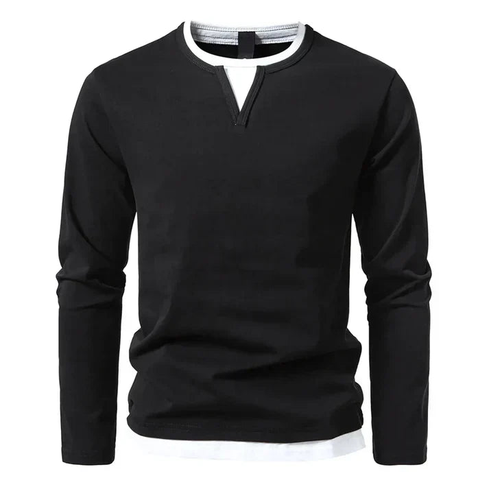 Long-Sleeve Shirt Made from High-Quality Combed Cotton