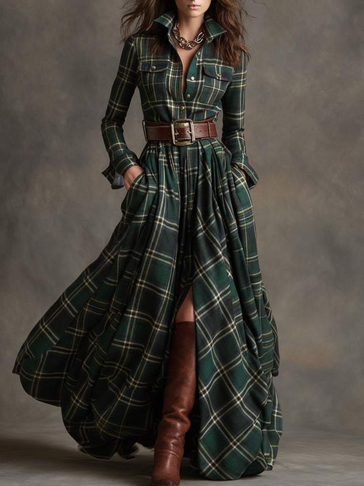 Belted Shirt Dress with Pockets