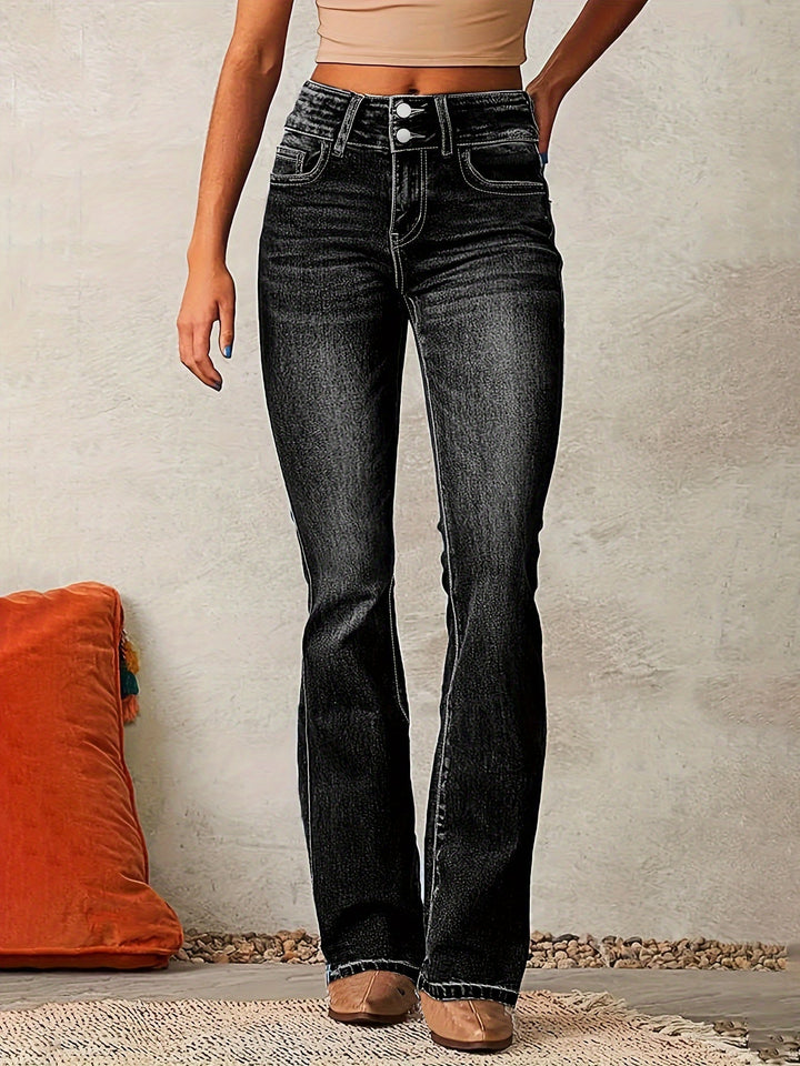 High-Waisted Skinny Jeans with Zipper Detail