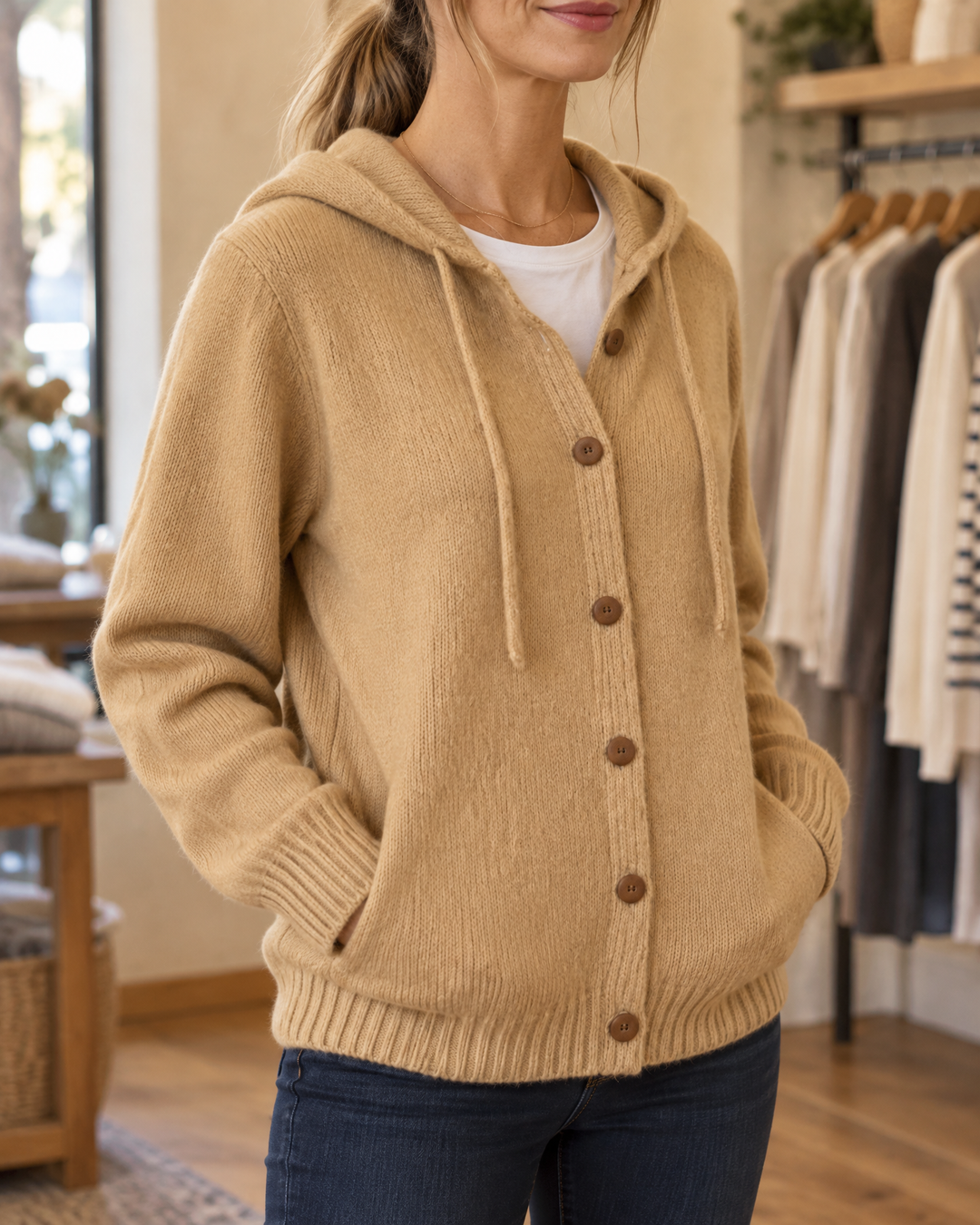 Hooded Knit Cardigan