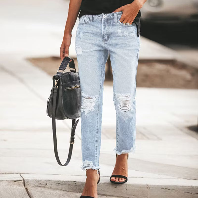 Distressed Vintage Denim Jeans