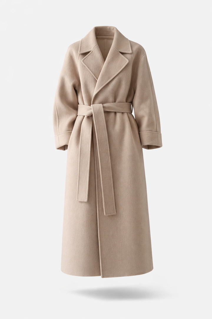 Elegant Belted Long Coat