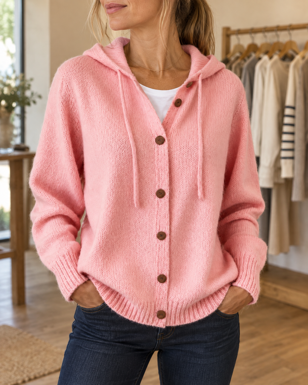 Hooded Knit Cardigan