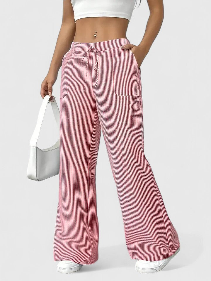 Wide Breathable Pants with Elegant Details