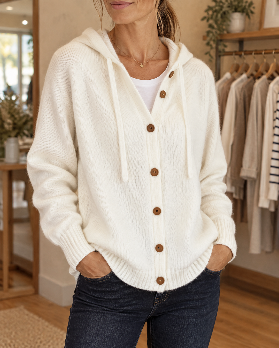 Hooded Knit Cardigan