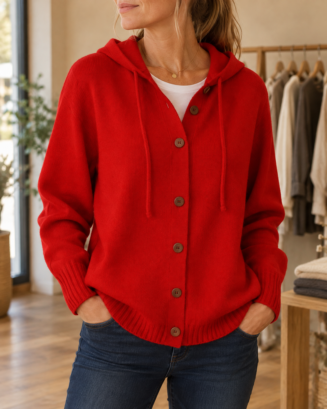 Hooded Knit Cardigan