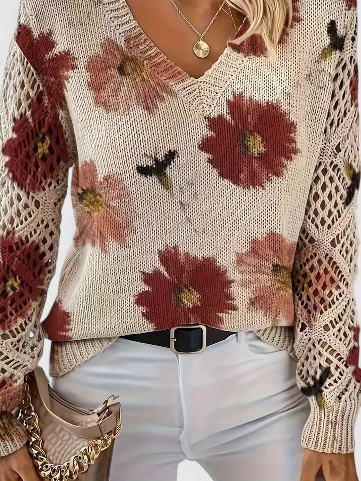 Elegant Floral Sweater