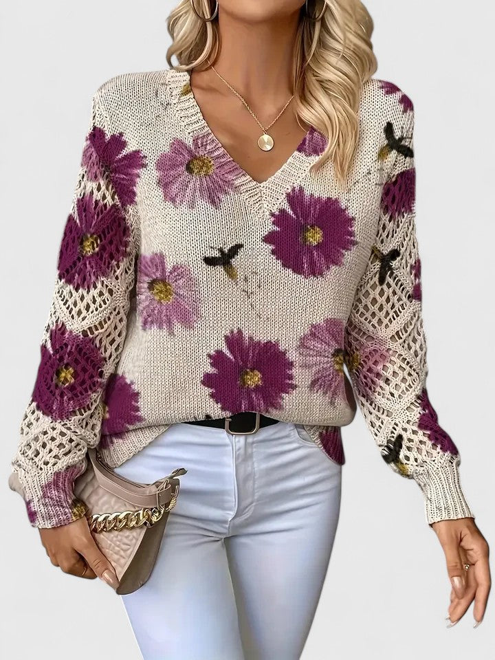 Elegant Floral Sweater