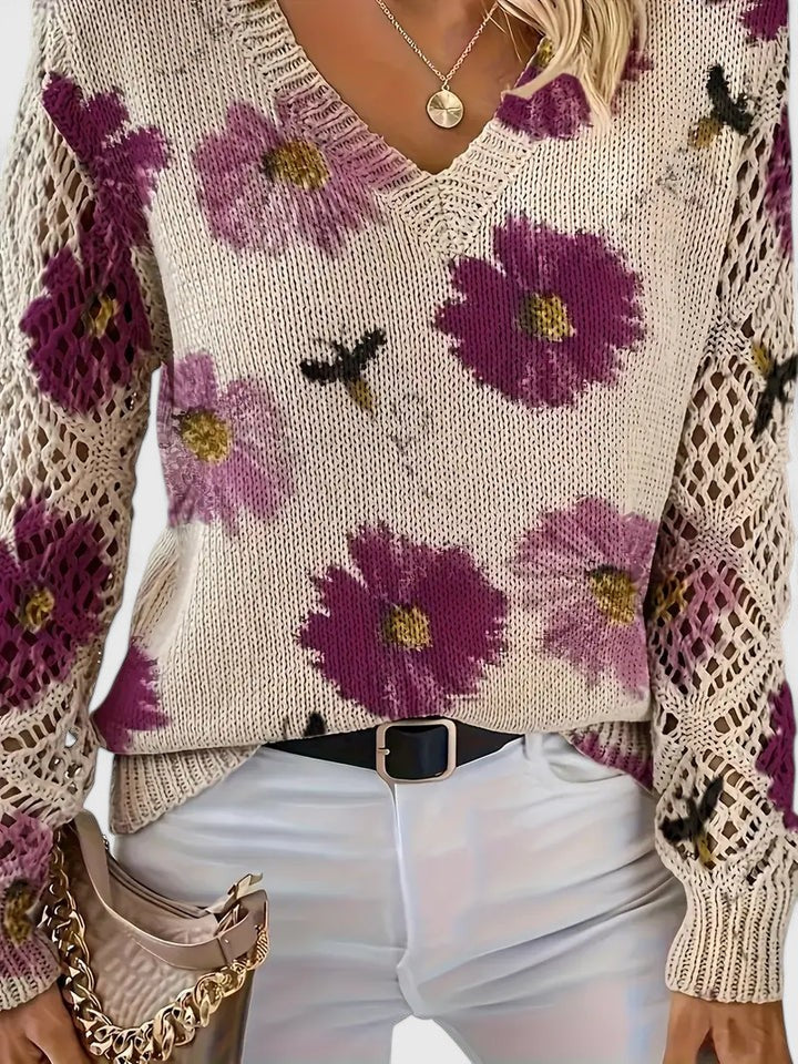 Elegant Floral Sweater