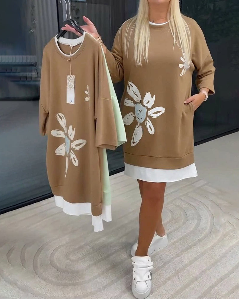 Casual Cotton Knee-Length Dress