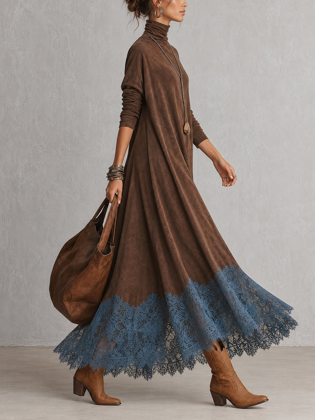 Vintage Suede Maxi Dress