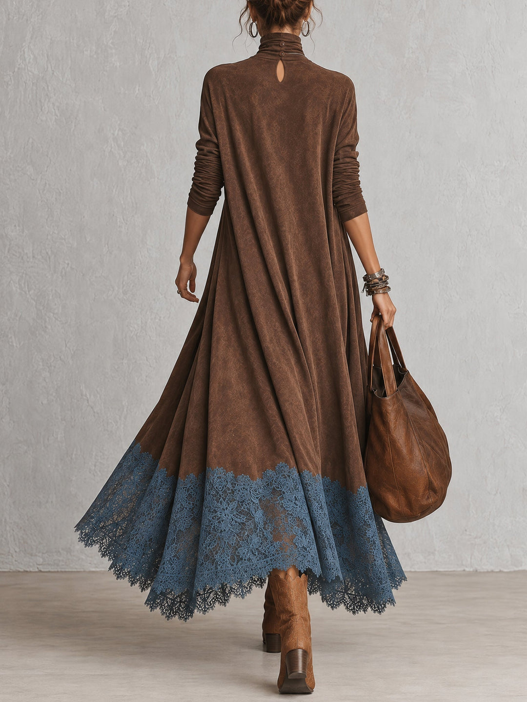 Vintage Suede Maxi Dress