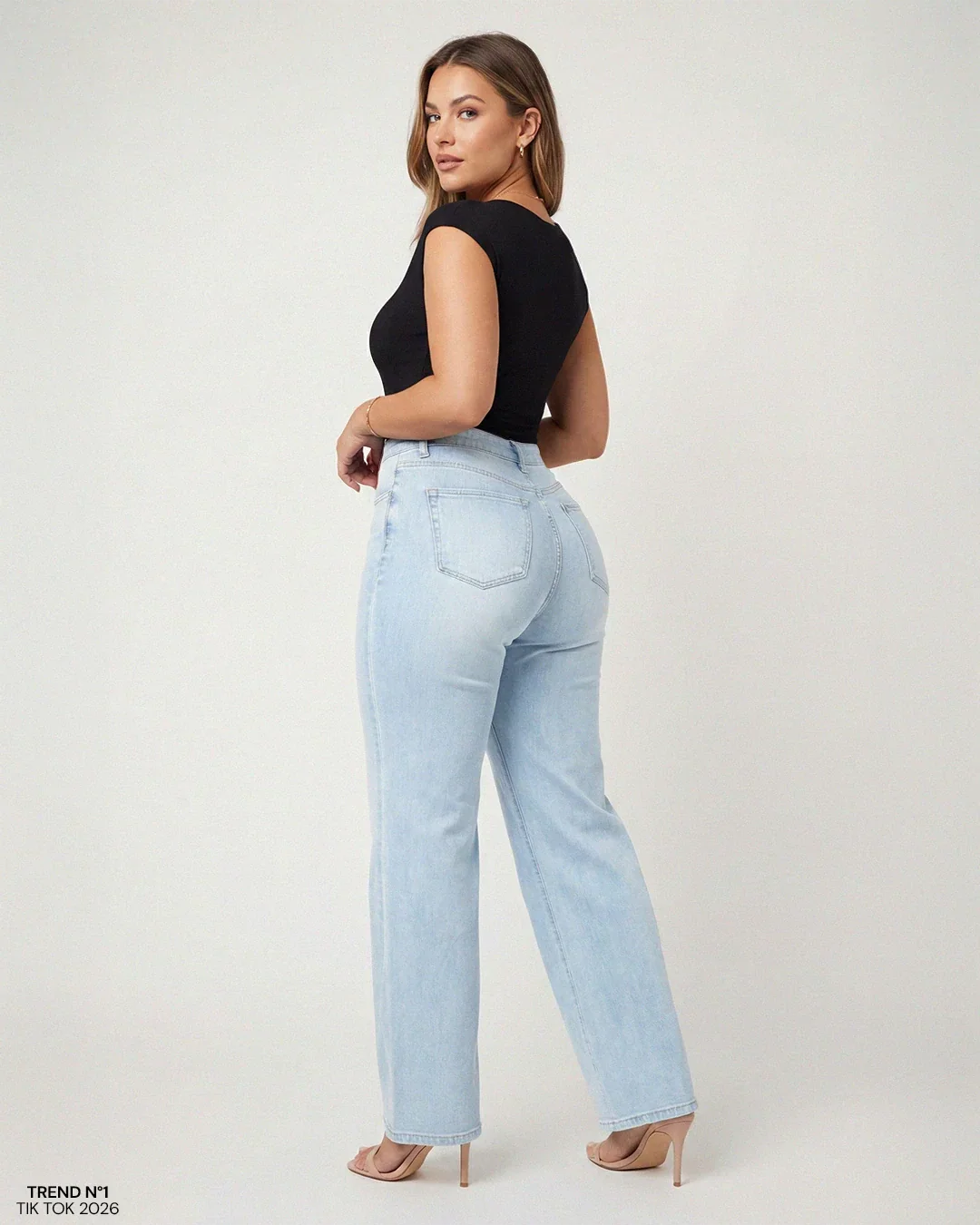 Mid Rise BBL Wide Leg Jeans