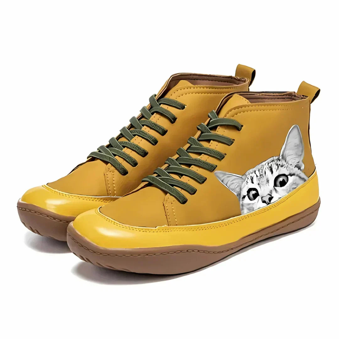 Leather Ankle Boots for Cat Lovers
