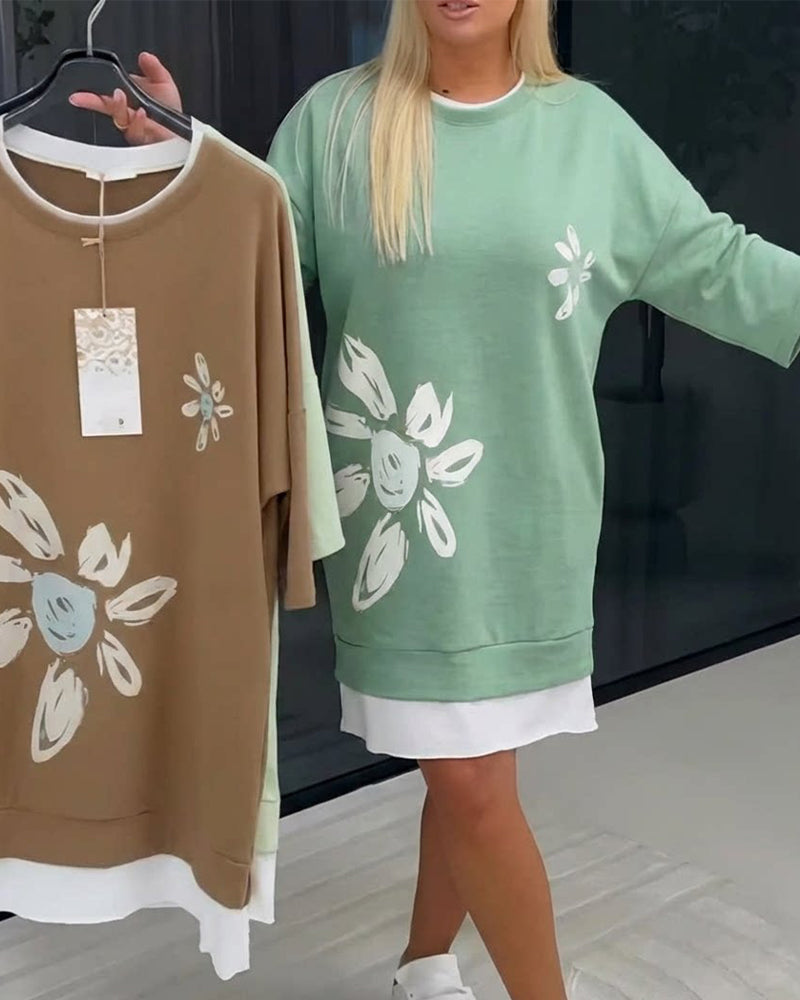 Casual Cotton Knee-Length Dress