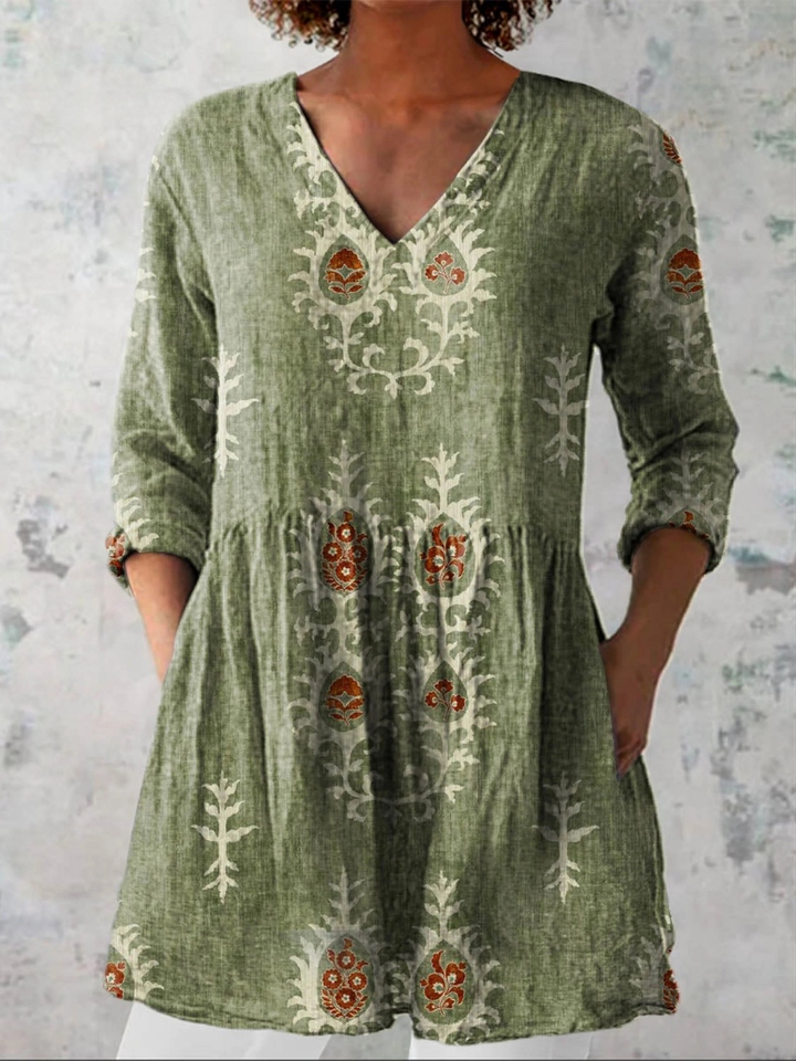 Long Blouse with V-Neck Annie