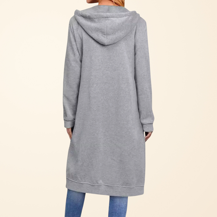 Relaxed Zip-Up Longline Cardigan