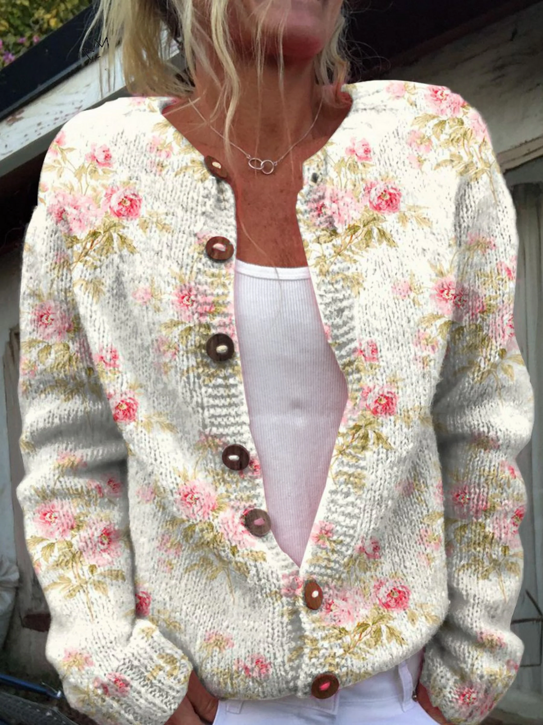 Vintage Floral Knit Cardigan Leighton