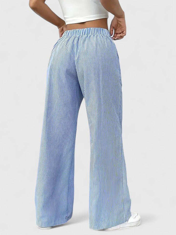 Wide Breathable Pants with Elegant Details