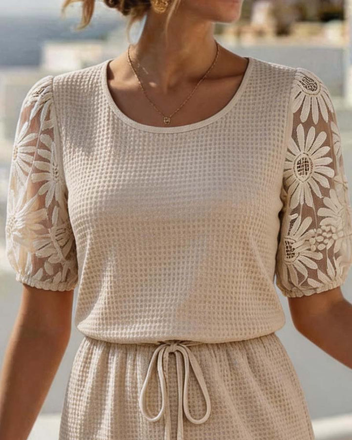 Waffle Knit Casual Dress
