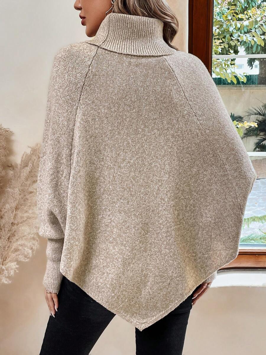 Cable Knit Batwing Poncho Sweater