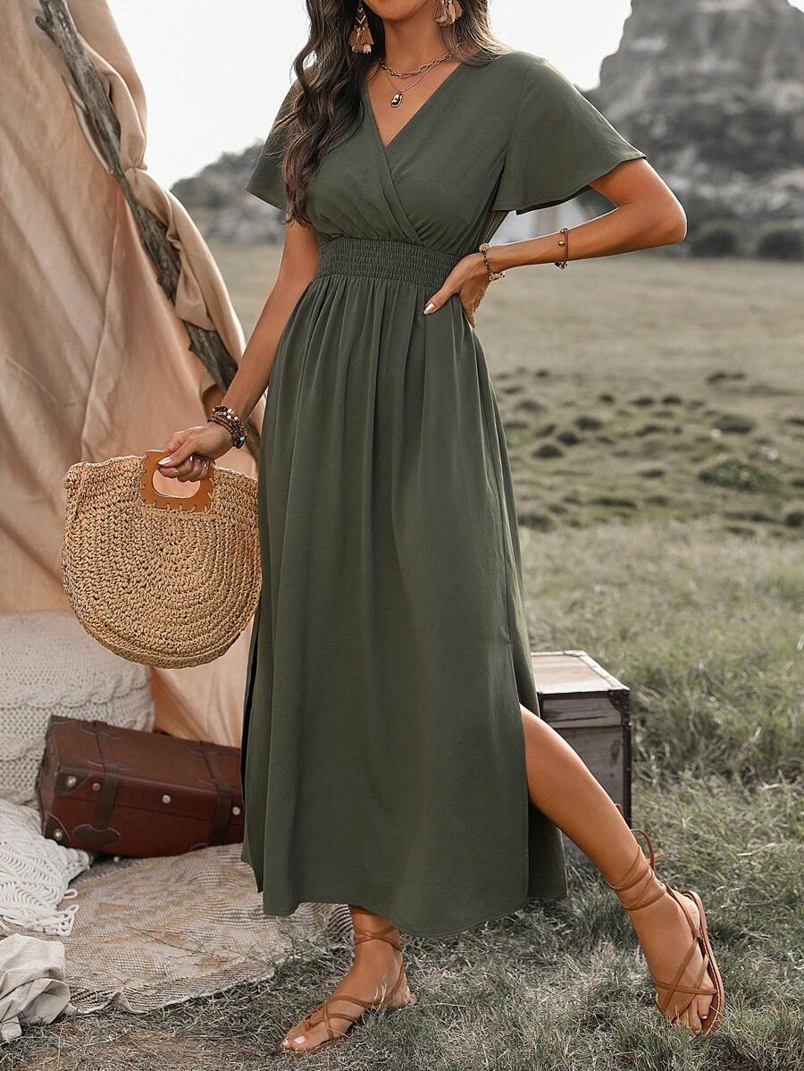 Elegant Maxi Slit Dress