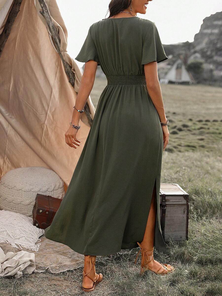 Elegant Maxi Slit Dress