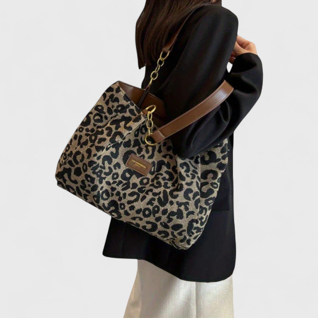 Leopard Print Canvas Tote