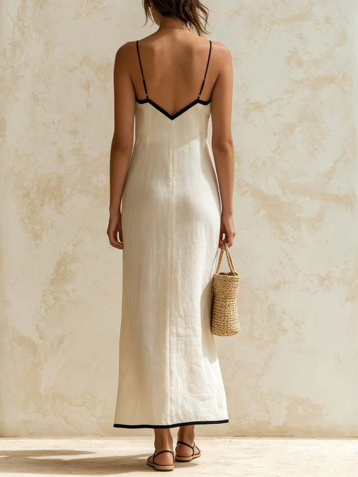Chevron Contrast Maxi Dress