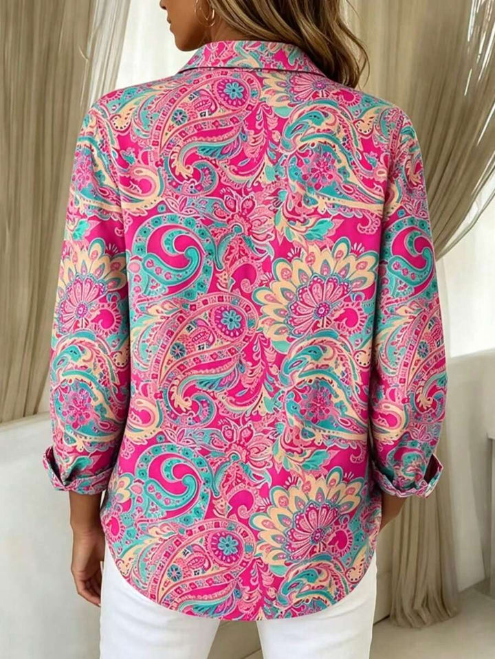 Paisley Button-Up Blouse