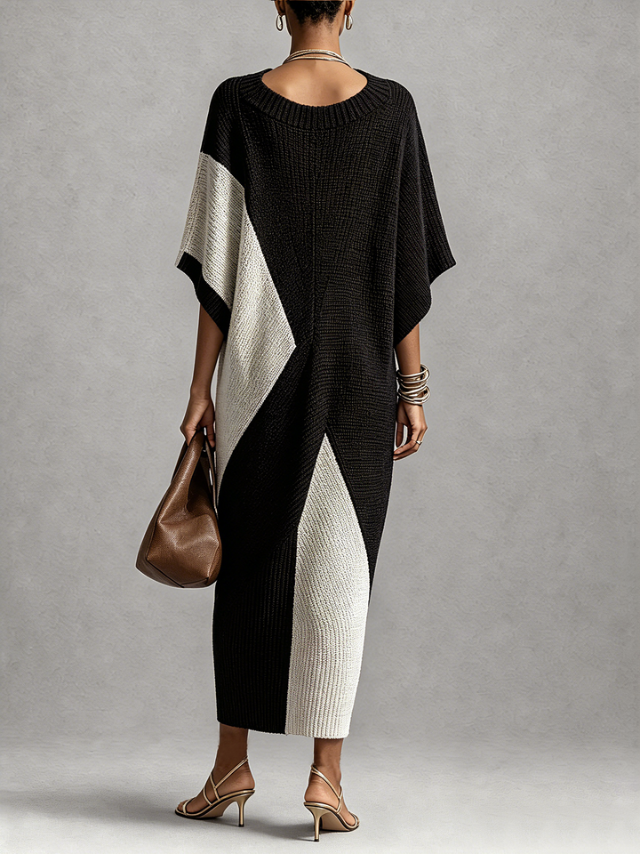 Black and White Midi Dress