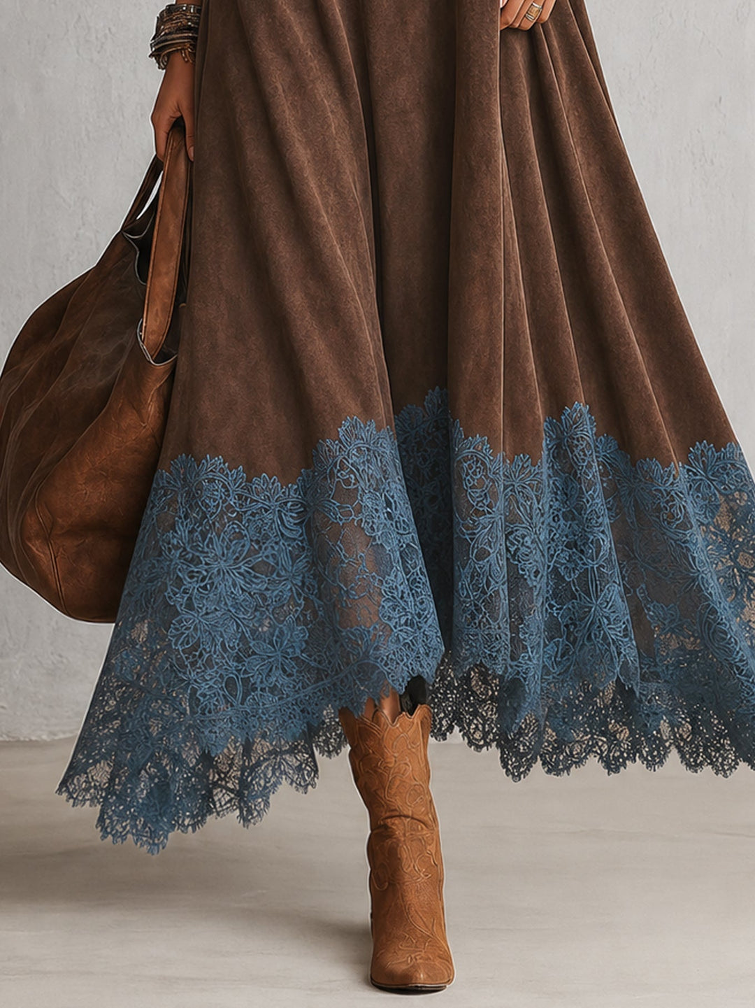 Vintage Suede Maxi Dress
