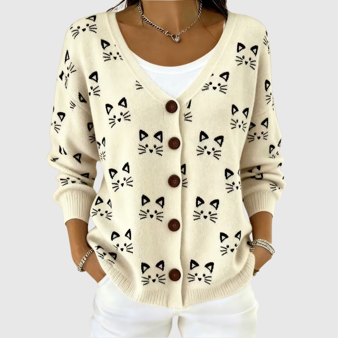 Knitted Button-Up Jacket Capri