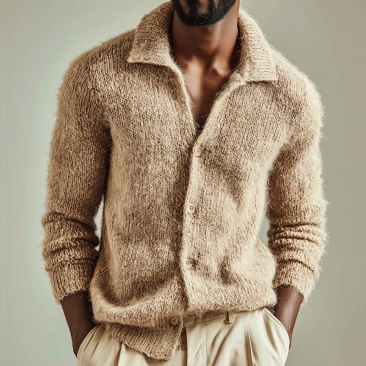 Textured Collared Cardigan