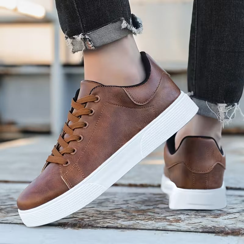 Casual Leather Lace-Up Shoes