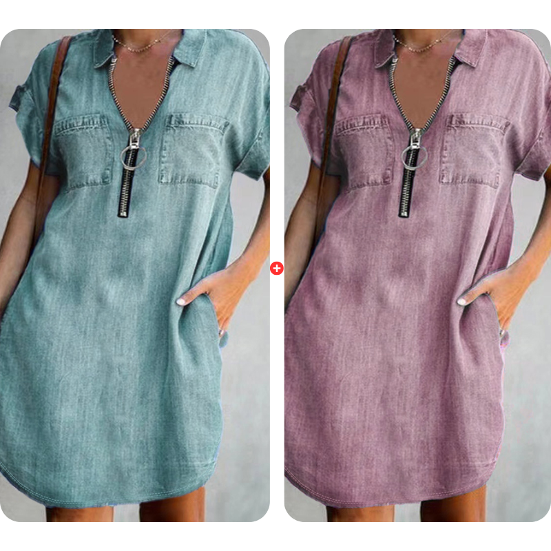 Relaxed Denim Shirt Dress