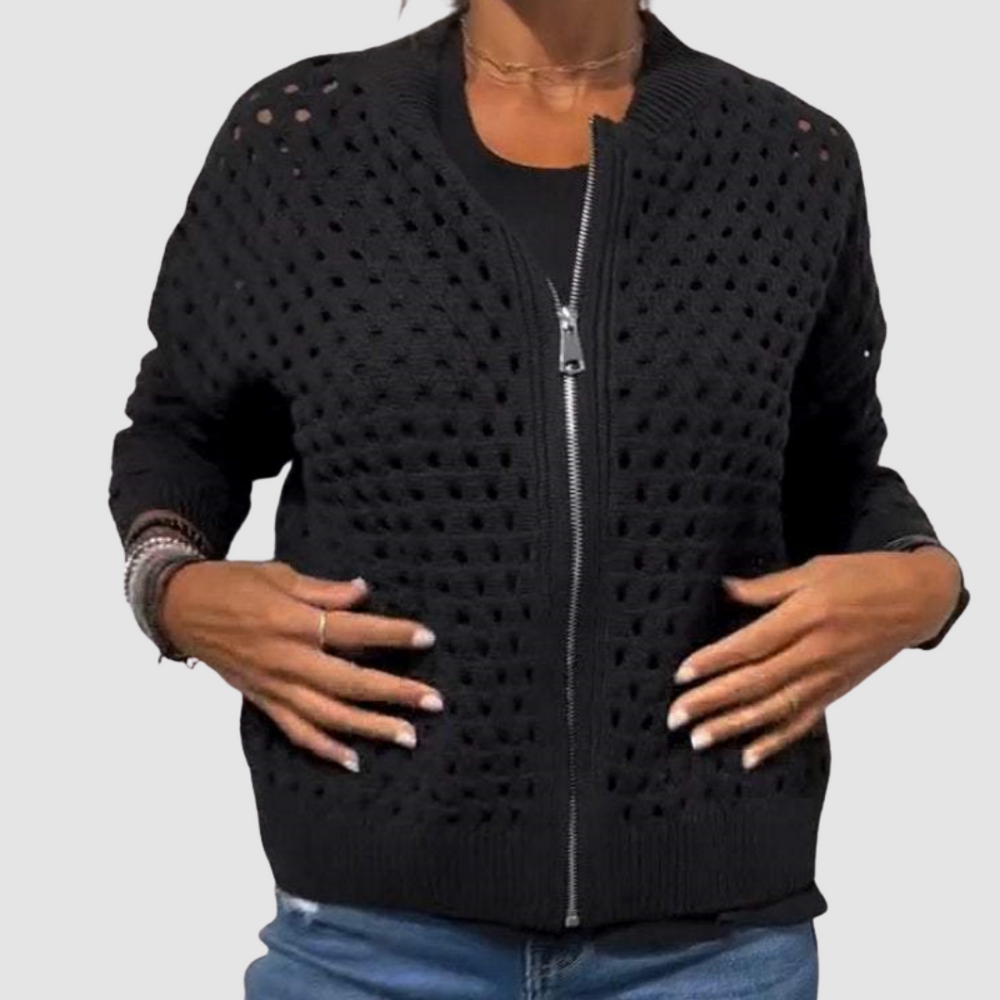Knitted Cardigan with Zipper
