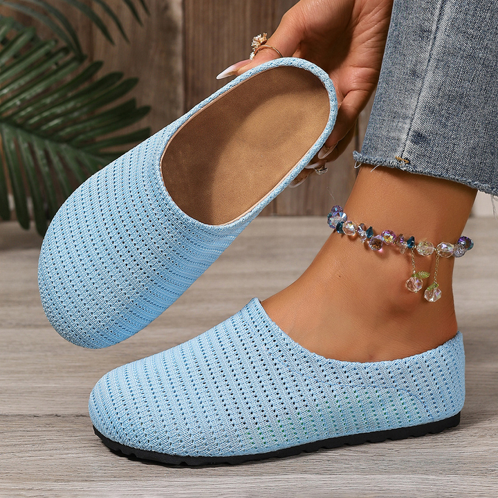 Hollow Knit Walking Mules