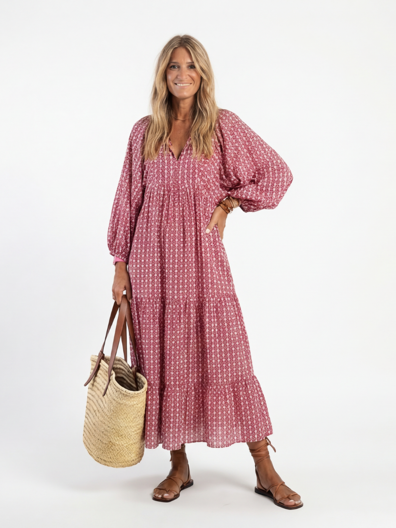 Geometric Print Midi Dress
