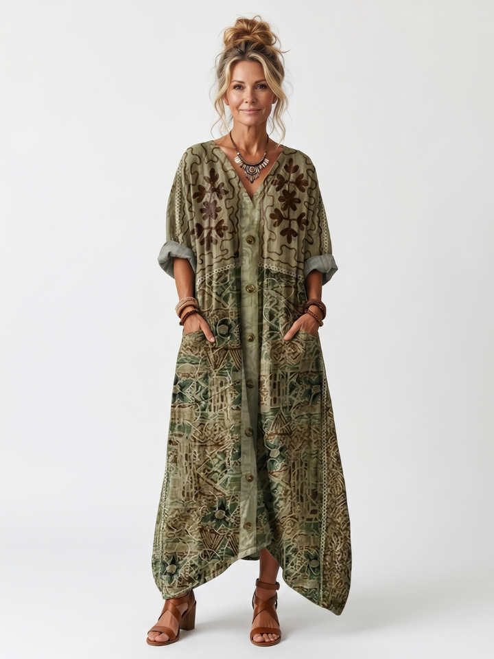 Oversized Button Maxi Dress