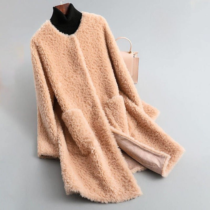 Shearling Teddy Coat of Genuine Lambskin