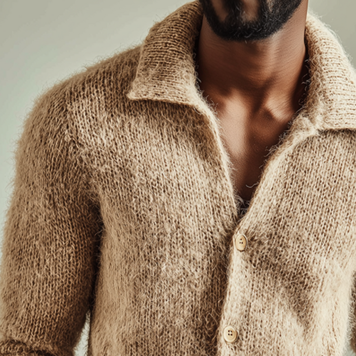 Textured Collared Cardigan