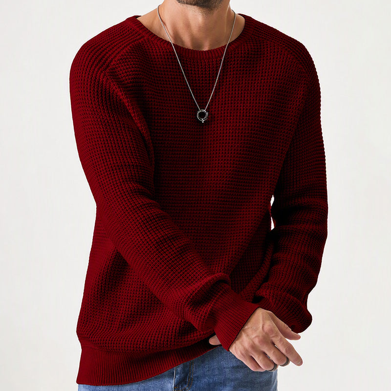 Textured Waffle Knit Sweater