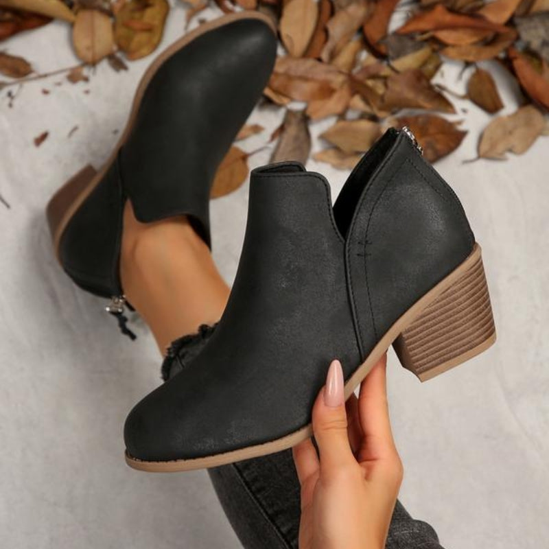 Textured Fringe Ankle Boots