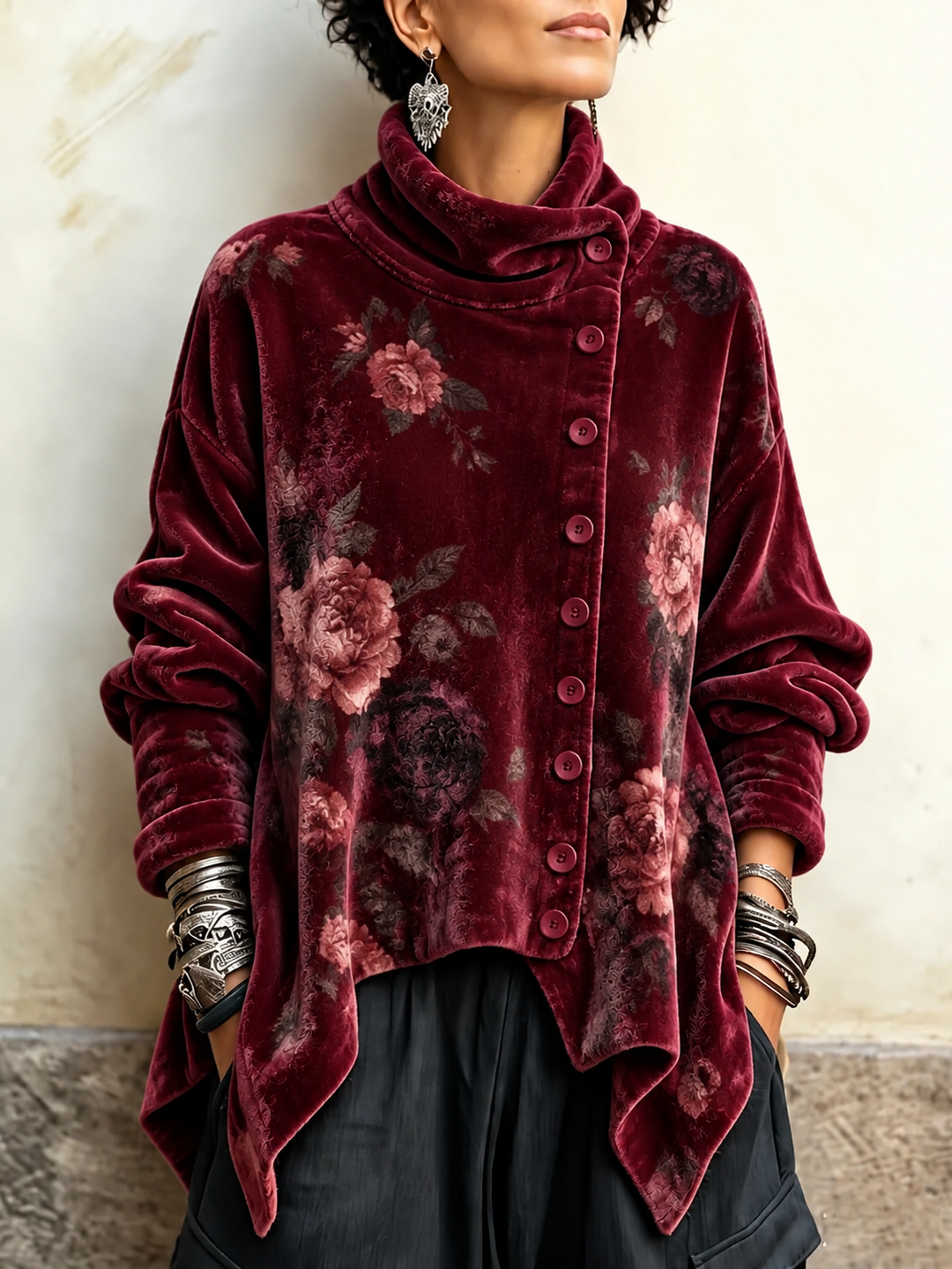 Burgundy Velvet Top