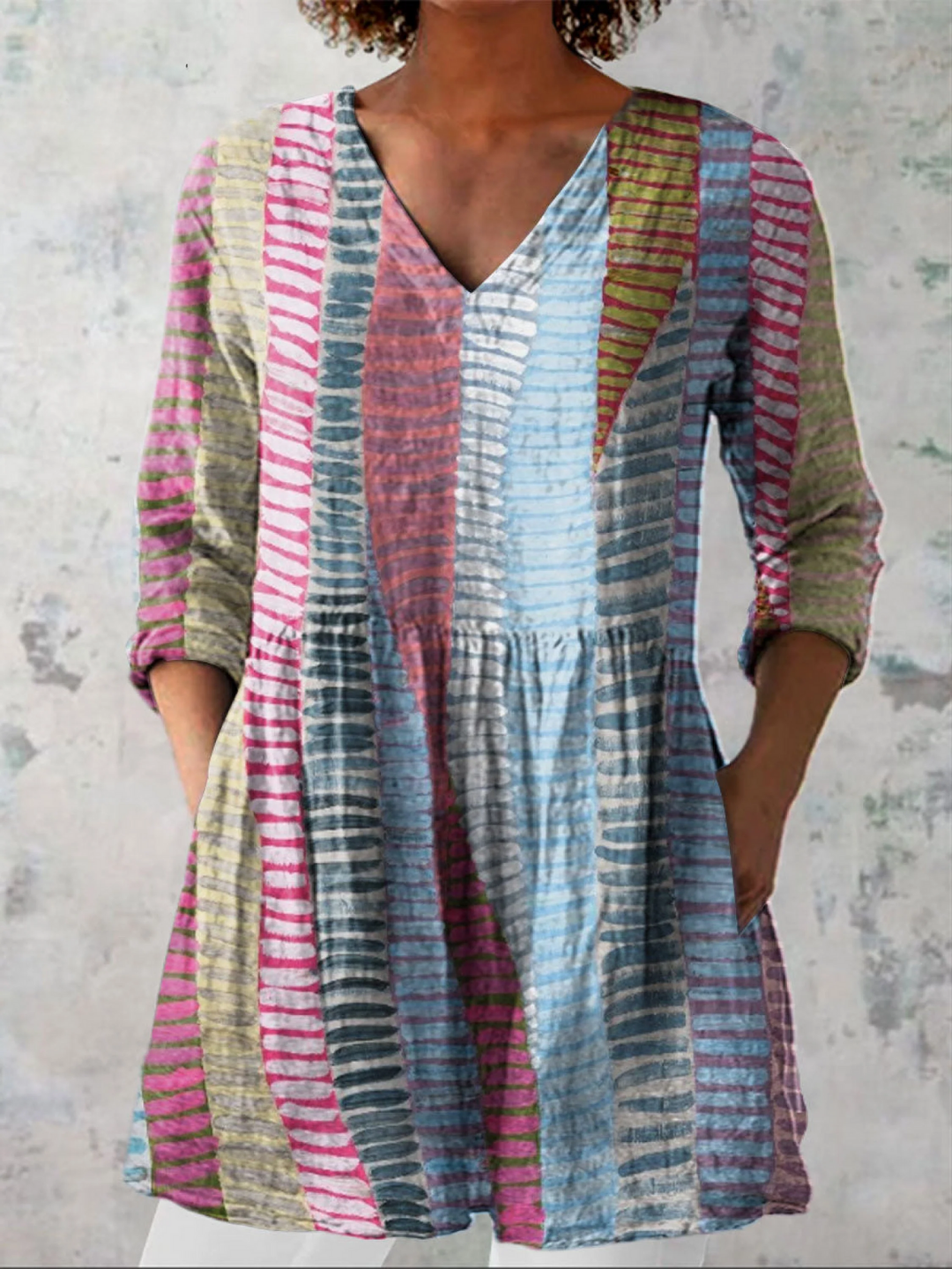 Long Blouse with V-Neck Erica