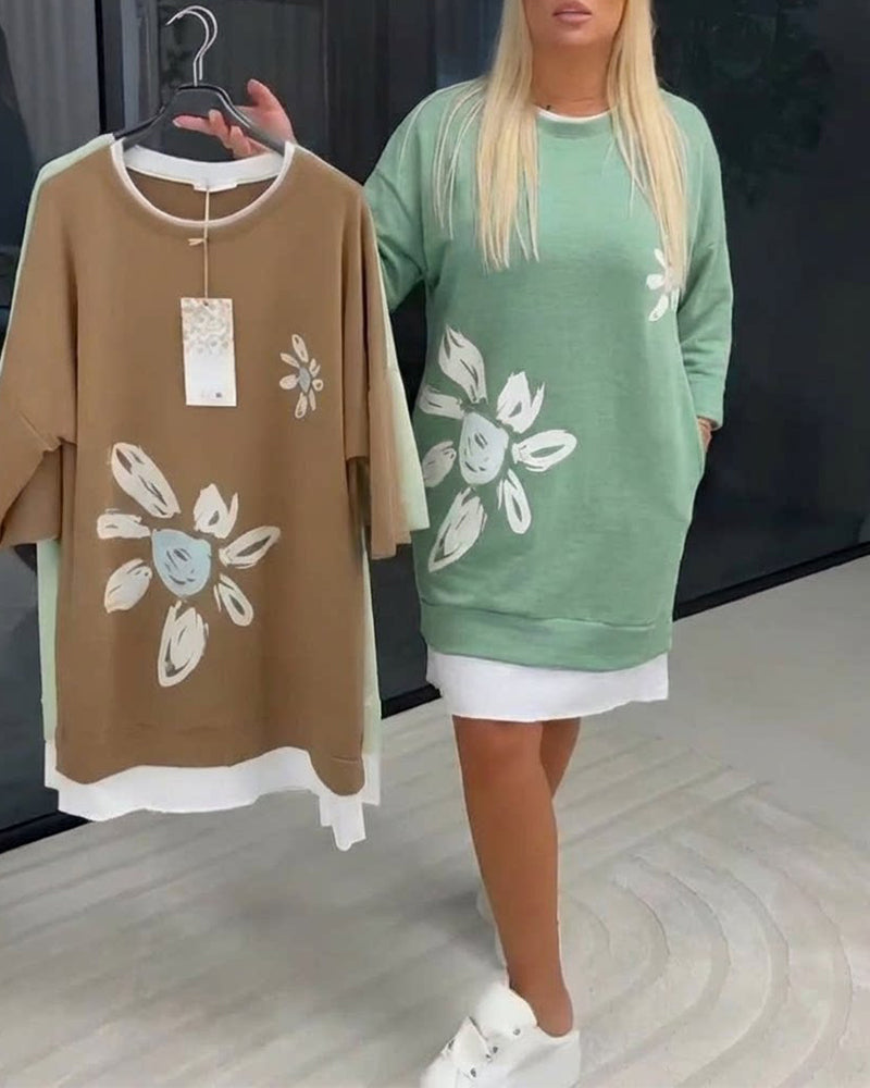 Casual Cotton Knee-Length Dress