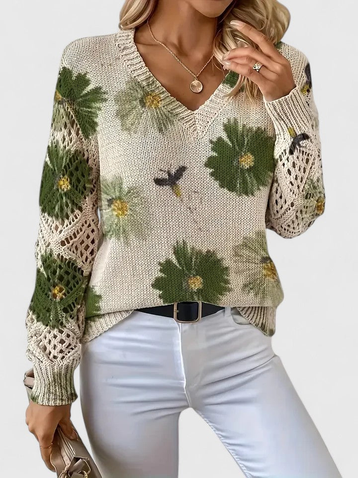 Elegant Floral Sweater
