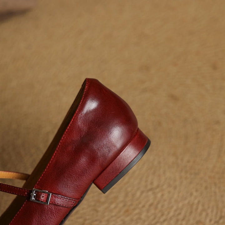 Square-Toe Mary Jane Flat